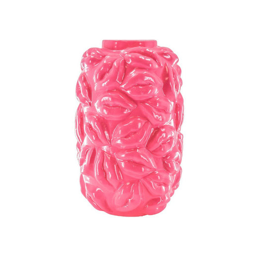 Vase - Kisses - Keramik - Neonrosa - 17x17x27cm