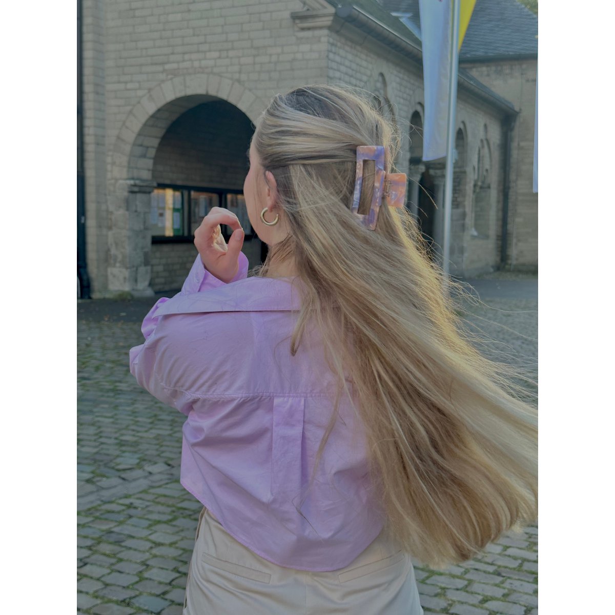 Haarklammer XL Rose