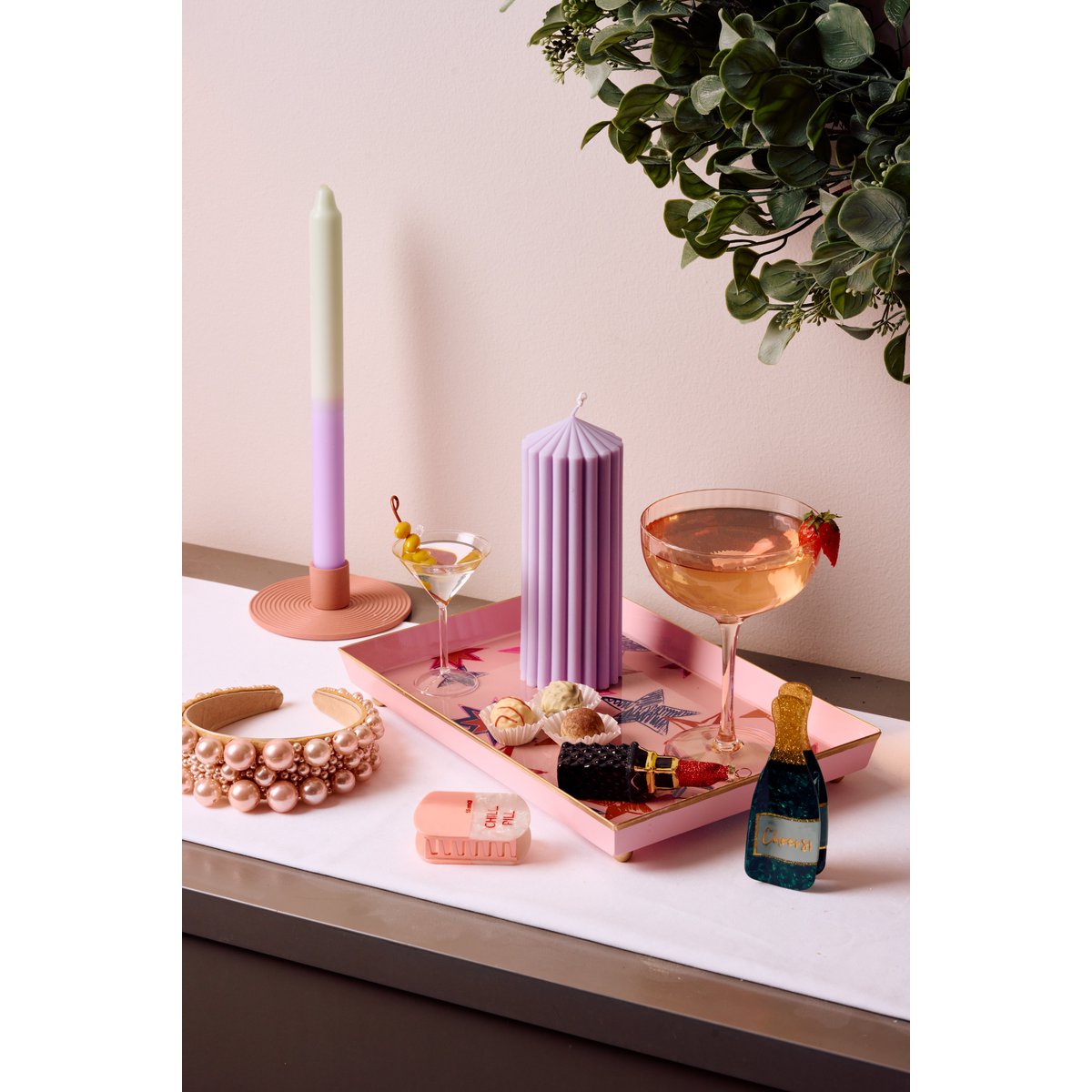 Dip Dye Kerzen Set: Tall Rapsberry Edition