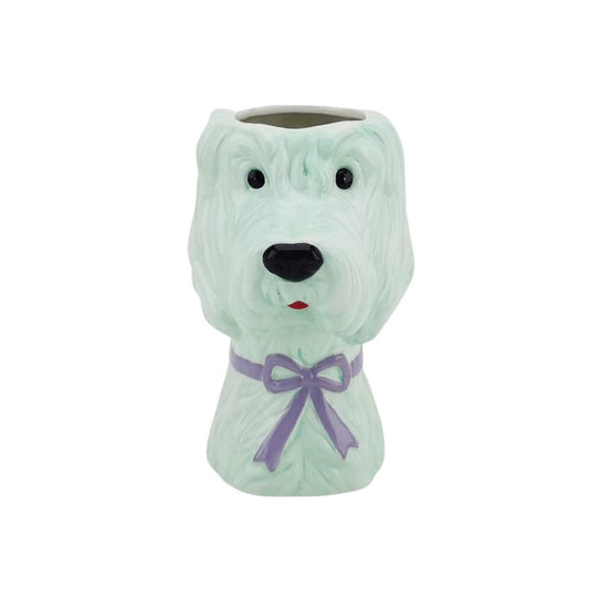 Vase -Flower Vase Dog - Mint/ Lilac -13x14x21cm