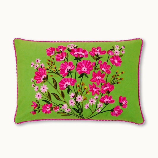 Kissen mit Füllung Blumen grün