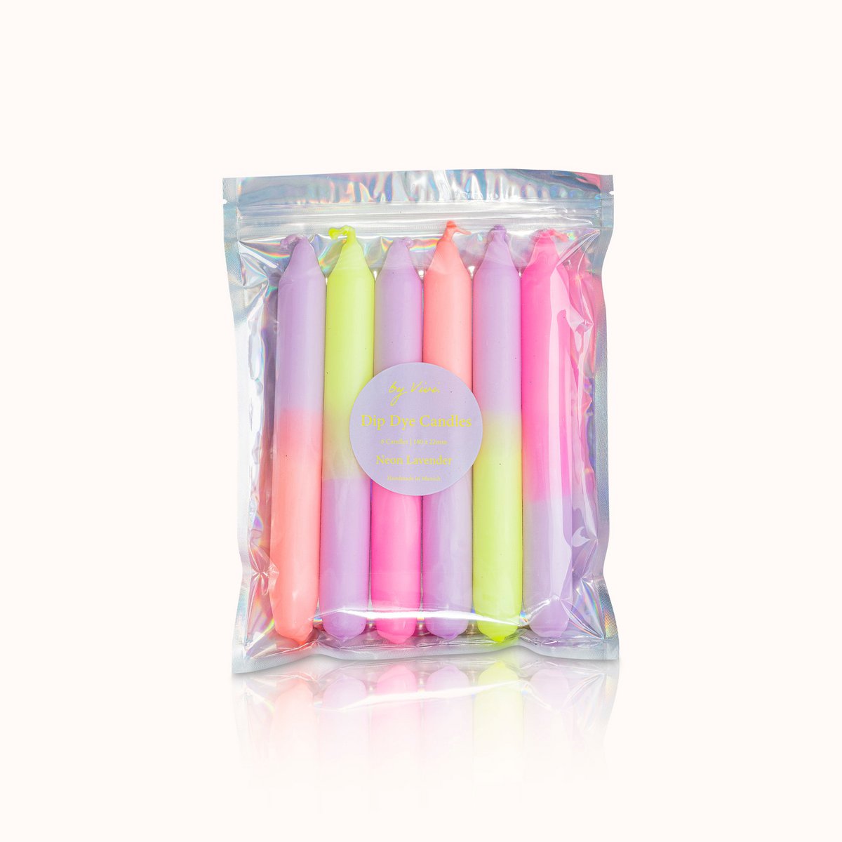 Dip Dye Kerzen Set: Neon Lavender Edition