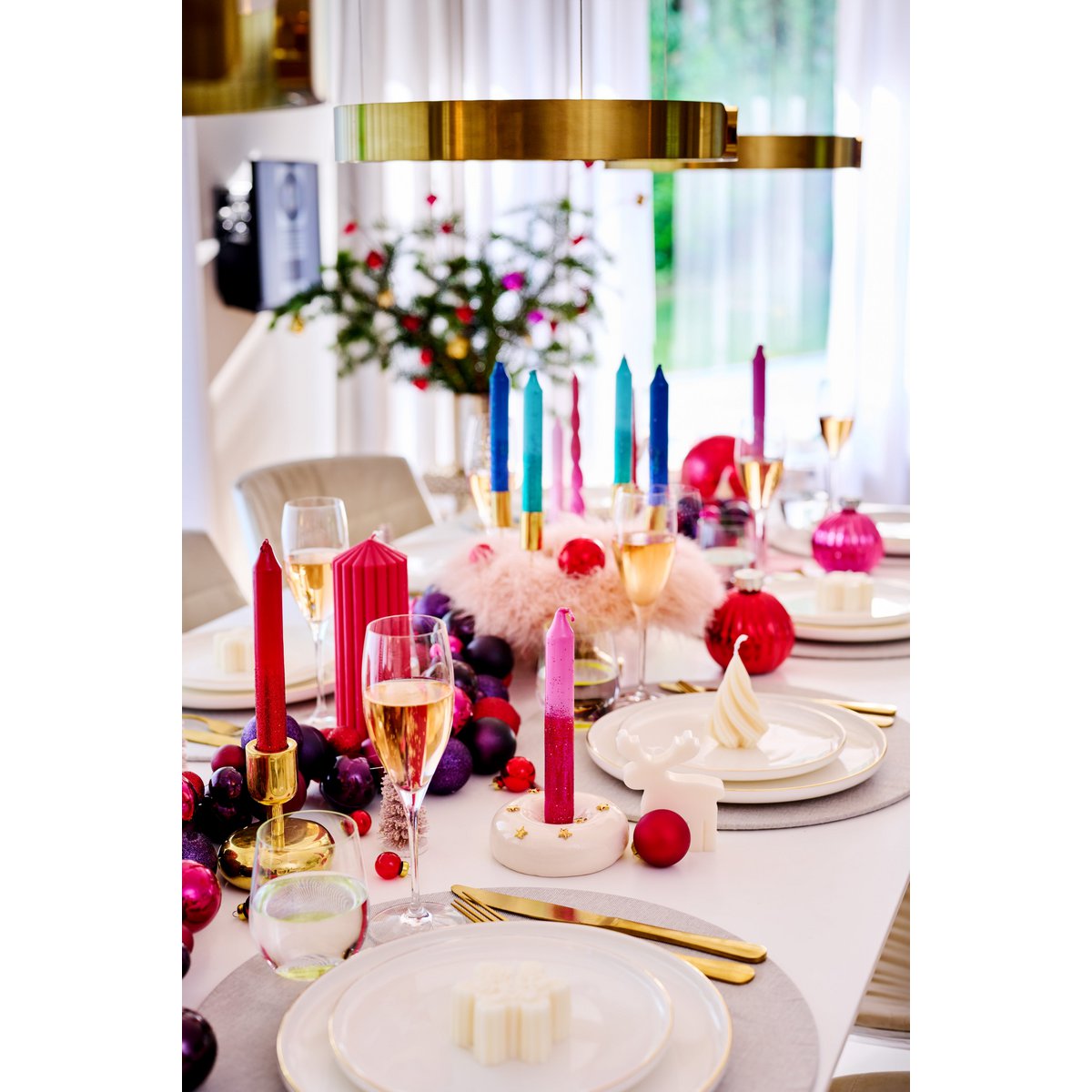 Kerzenständer Glas Bubble Beige