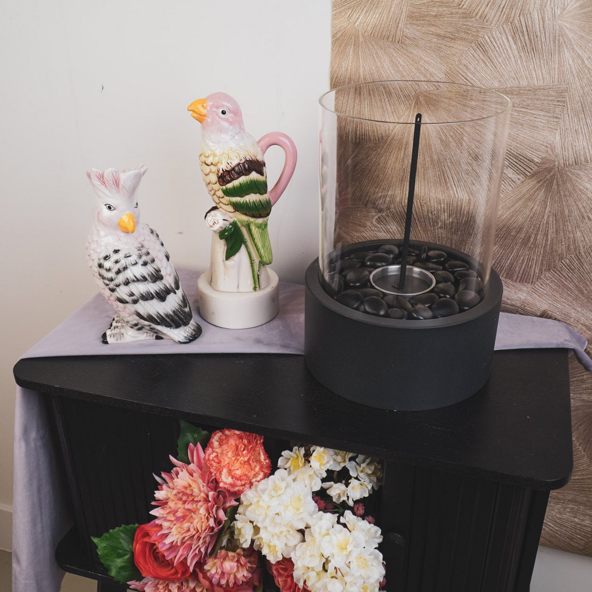 Vase-Cockatoe-Dolomit-rosa/ grün-14.5x10.5x22cm