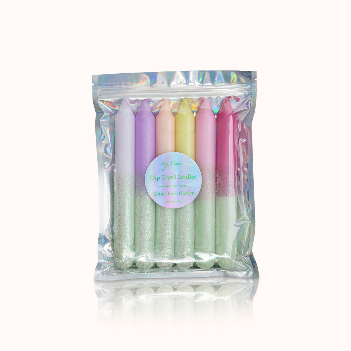 Dip Dye Kerzen im Set: Glitter Rose Garden