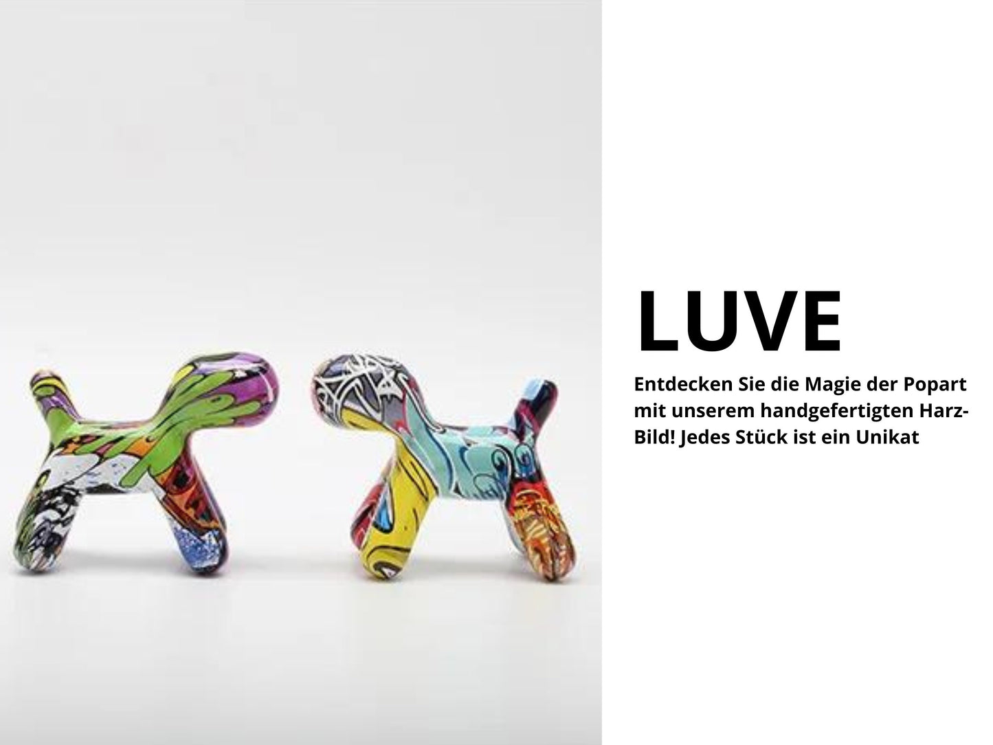 Unique Pop Art sculpture dog made of resin 🎨