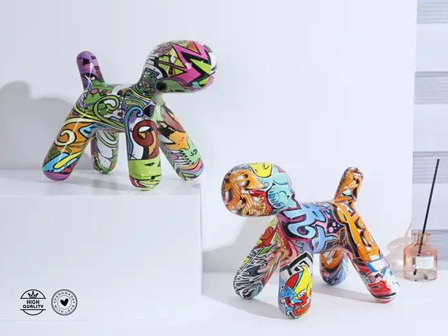 Unique Pop Art sculpture dog made of resin 🎨